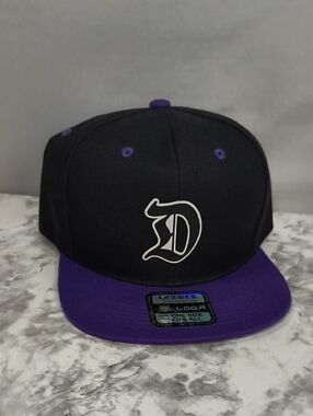 Leader of Generation Apparel Black and Purple Snapback Hat with White 'D' Logo
